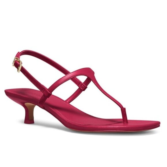 Michael Kors Tasha T Strap Sandals in Dark Raspberry - Picture 1 of 6